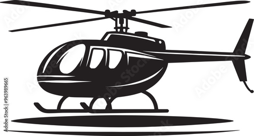 Modern Helicopter silhouette vector illustration isolated on a white background