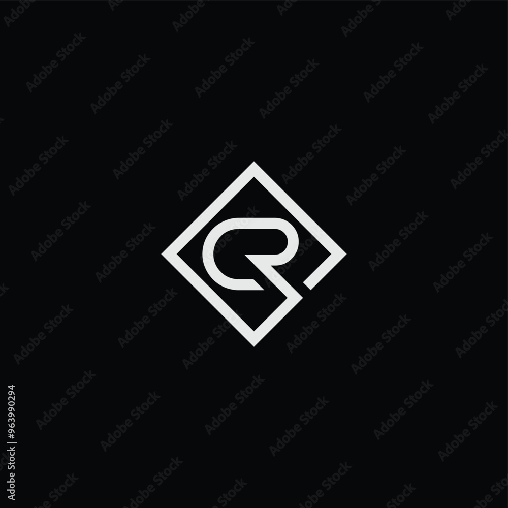 Fototapeta premium CR or RC letter logo design. Abstract outstanding professional business awesome artistic branding company different colors illustration.