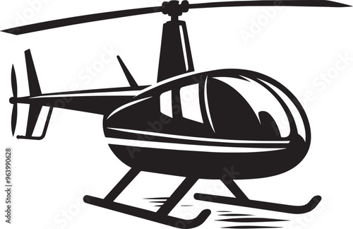 Modern Helicopter silhouette vector illustration isolated on a white background