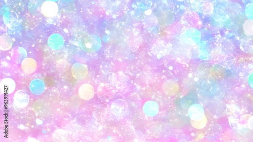 Abstract Blurred Bokeh Background with Pastel Colors and Glitter