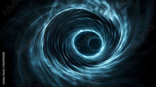 Abstract Blue Swirling Light Vortex Background