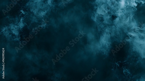 Abstract Smoke Background Blue Mist and Haze on Black