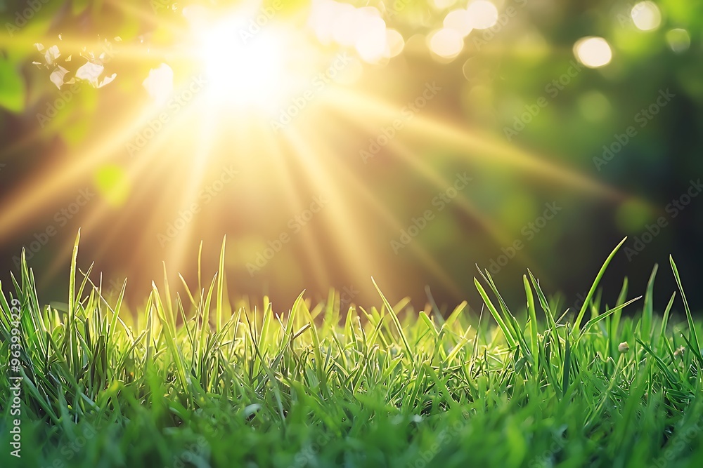 Sunlight Glimmering Through Lush Green Grass Sunlight Glimmering Through Lush Green Grass