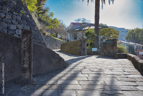 長崎,坂,建築, カストレ, 壁, 空, 風景, 古代の, 古い, 景色, ビル, 旅行, 砦, タウンズ, 要塞, 山, 歴史, fra, 家, 階段, 自然, サマータイム, 通り