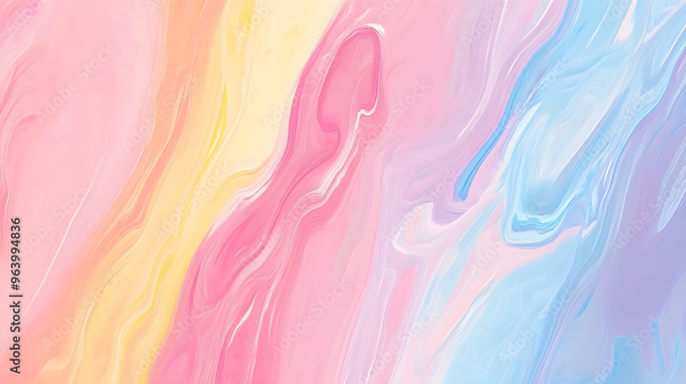 Abstract Swirling Pastel Background with Yellow Pink and Blue Color Abstract Swirling Pastel Background with Yellow Pink and Blue Color
