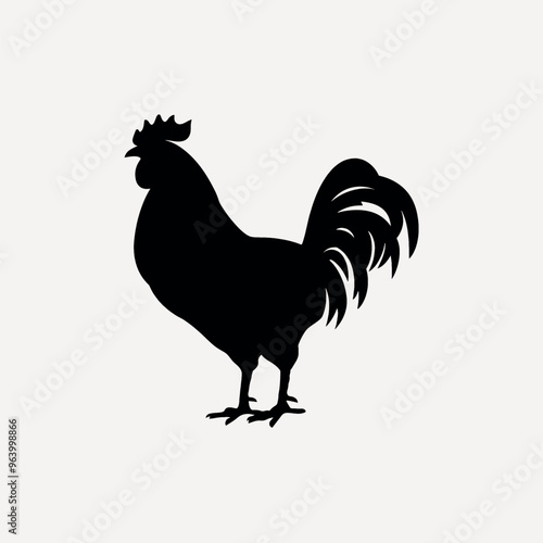 Rooster silhouette farm animal icon