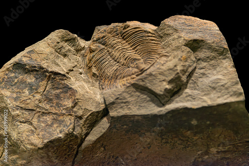 Fossil of Extinct Trilobite in Museum Exhibit photo