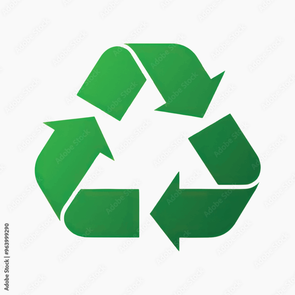 Green recycling symbol promoting sustainability. Green recycling symbol promoting sustainability.