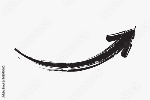 Hand-drawn black curved arrow