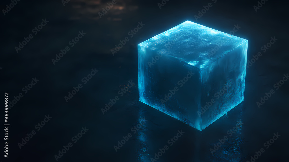 Obraz premium Futuristic tech feel with glowing cube