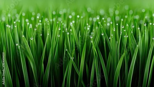 Dew point icon, dew-covered grass, glistening effect, 3D illustration