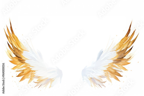 Golden angel wings illustration