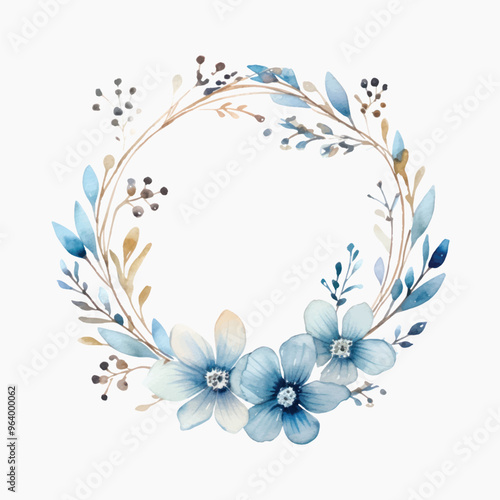 Elegant watercolor floral wreath