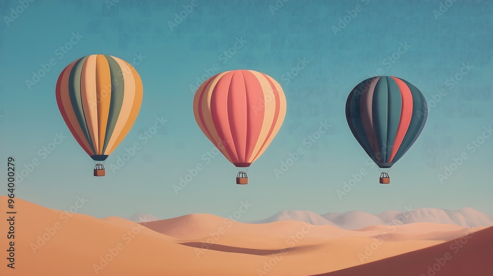 Fototapeta premium Minimalist hot air balloon art