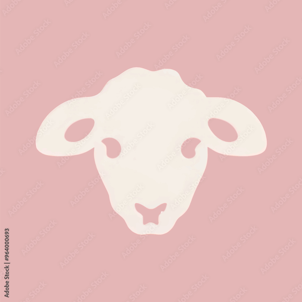 Minimalist sheep head illustration Minimalist sheep head illustration
