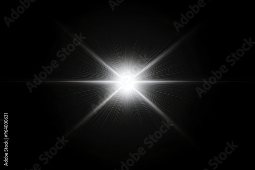 Lens flare glow light effect on black. image of rays light effects, overlays or flare isolated on black background for design. lens flare light over black background, ai