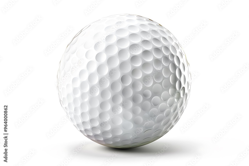 Golf ball isolated on white background. 3D rendering.