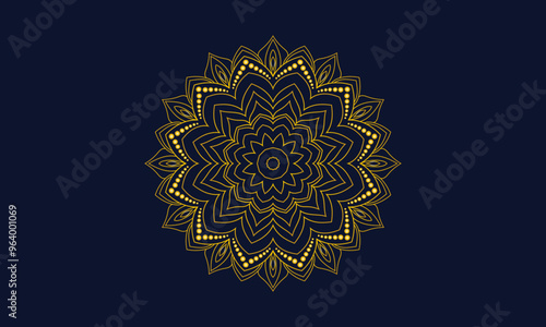 mandala Ornament beautiful card with holyday 