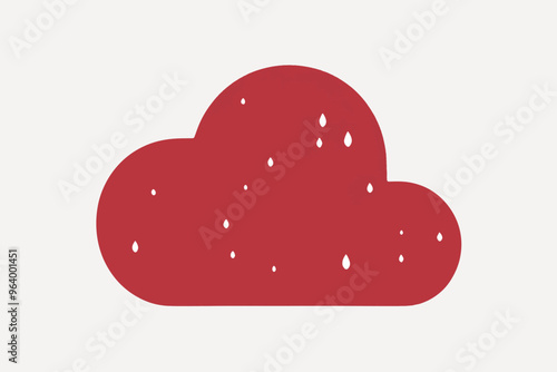 Red cloud with raindrops