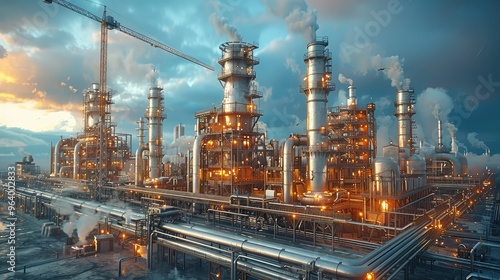 industrial oil and gas company harbour factory industry crane construction fuel futuristic pipe building chemical energy steel technology building manufacturing