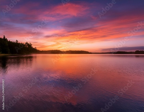 sunset over the river