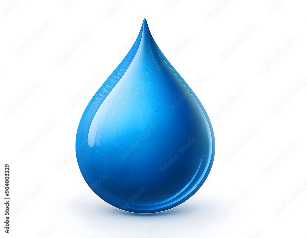 A single blue raindrop icon with a smooth gradient effect A single blue raindrop icon with a smooth gradient effect