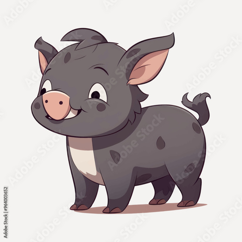 Cute cartoon piglet illustration