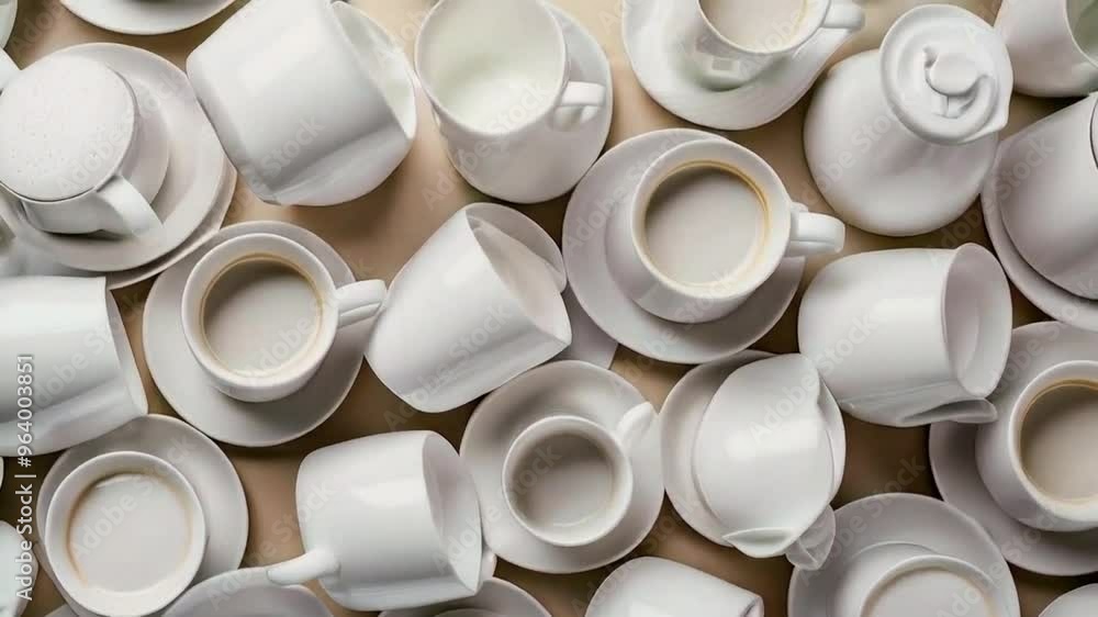 Numerous white coffee cups to provide texture and background. Numerous white coffee cups to provide texture and background.