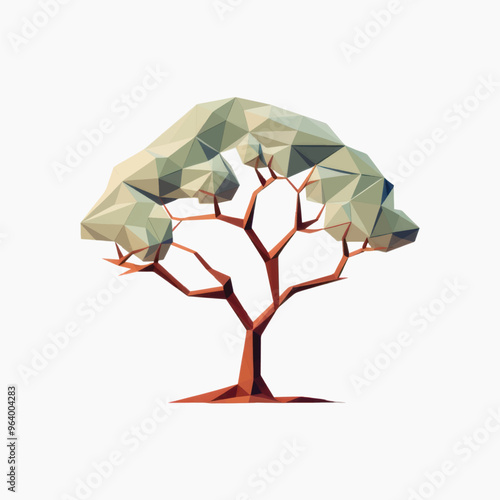 Geometric tree illustration with polygons