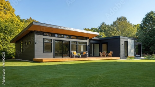 A modern home powered by hydrogen heating, with eco-friendly design and clean emissions