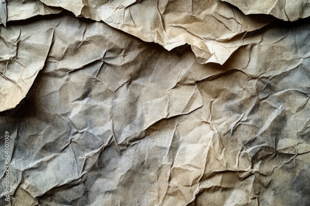 Recycled folded paper. Crumbled and grunge with dust and scratches. Paper texture concept, ai Recycled folded paper. Crumbled and grunge with dust and scratches. Paper texture concept, ai