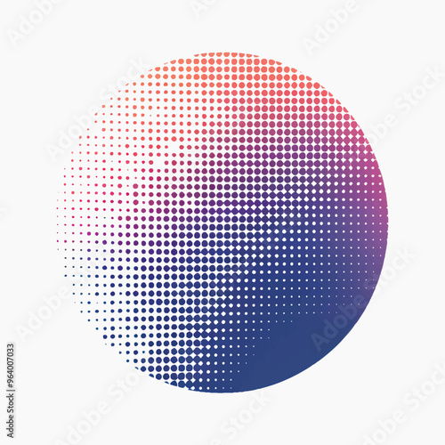 Colorful gradient halftone circle