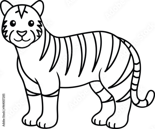 Playful Tiger with Delightful Stripes Vector Image for Design