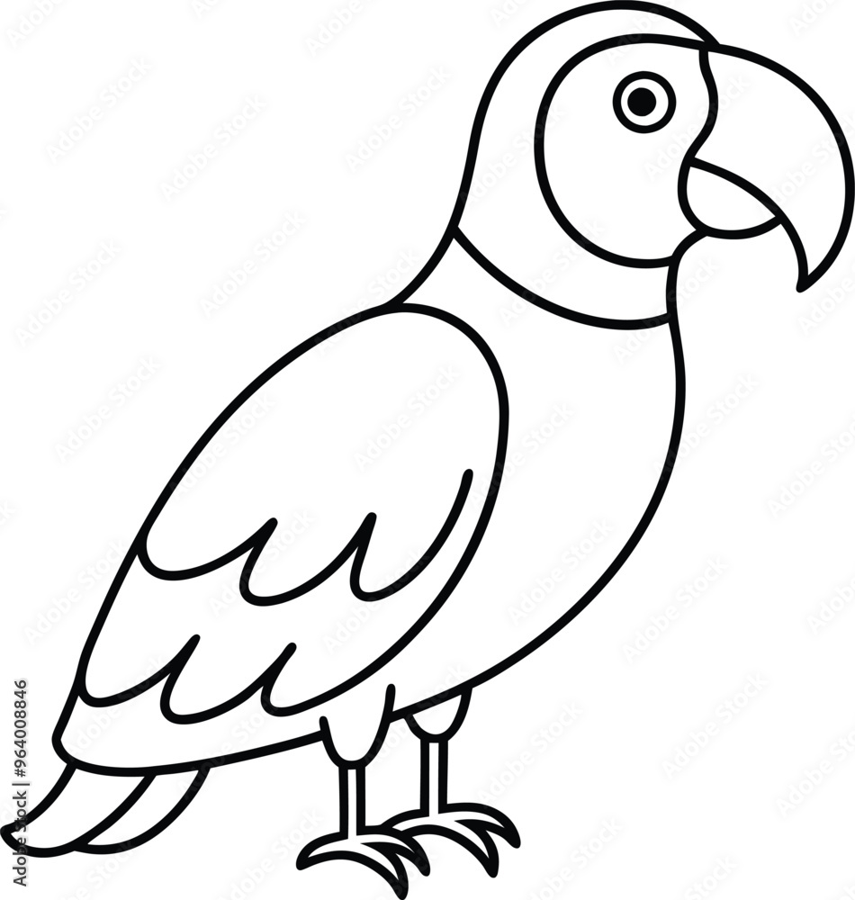 Fototapeta premium Funny Beaked Parrot Vector Illustration for Smiles 