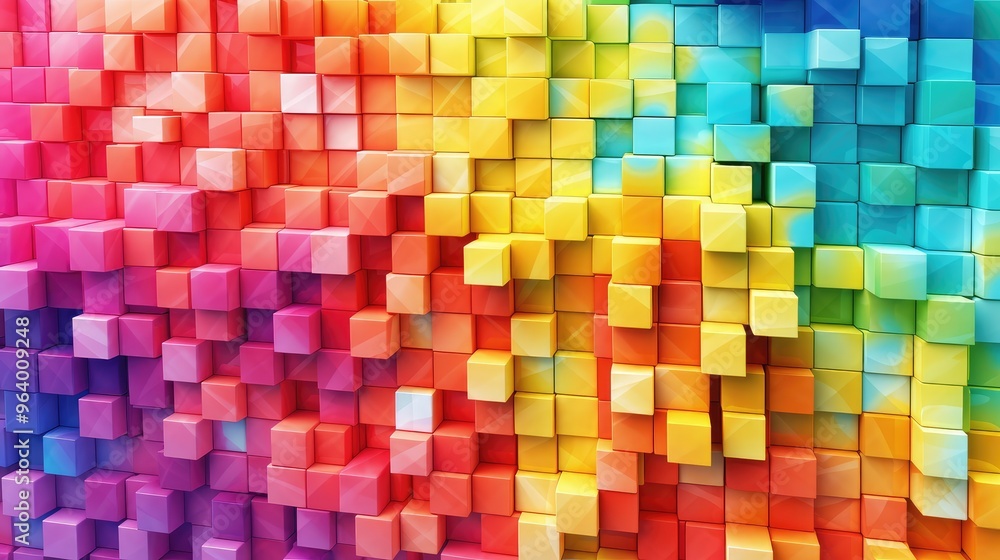 Vibrant 3D Cubist Artwork Vibrant 3D Cubist Artwork