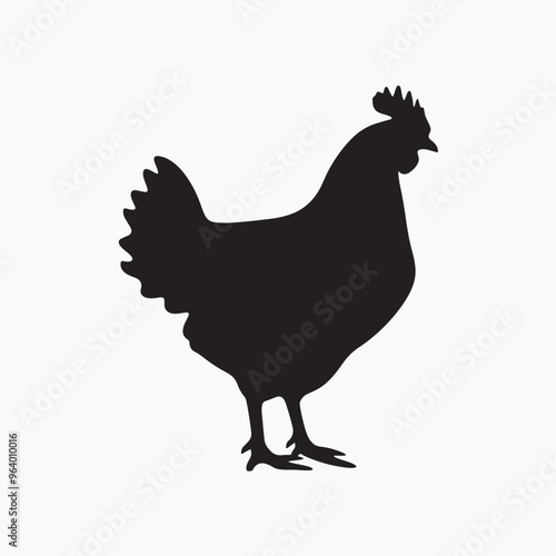 Silhouette of a chicken