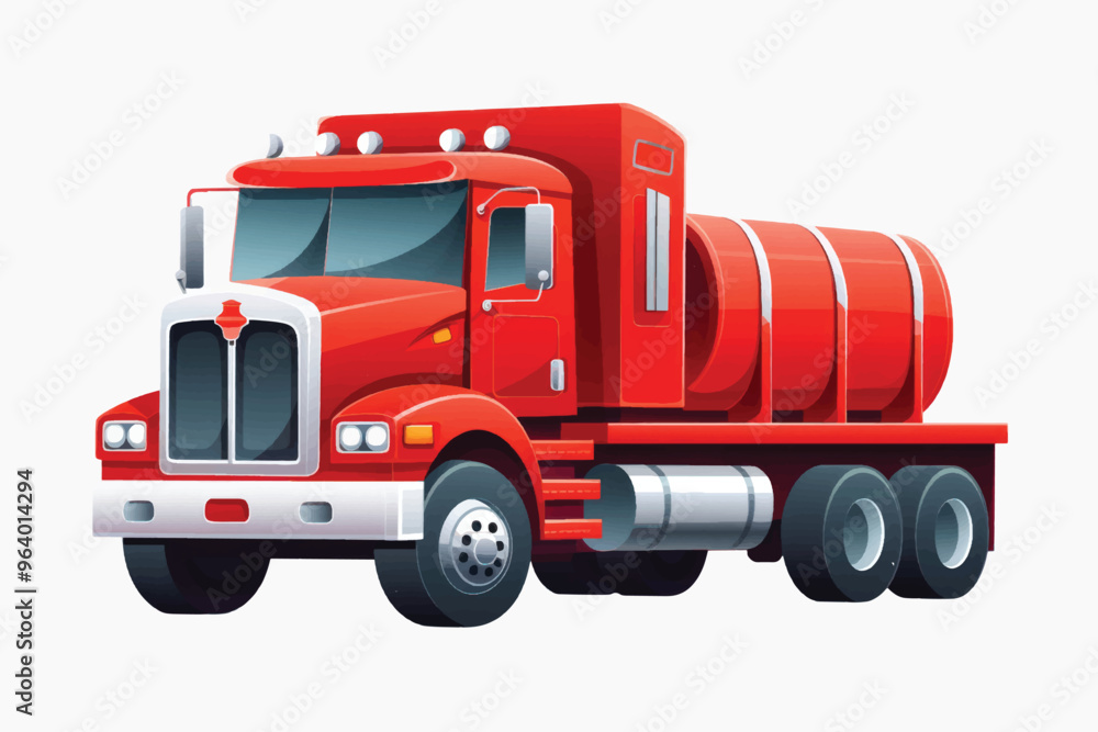 Red tanker truck illustration Red tanker truck illustration