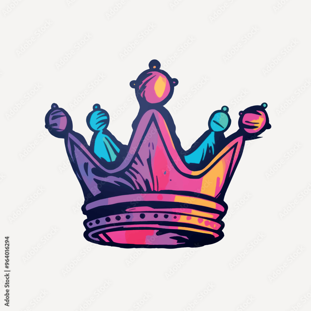 Colorful artistic crown illustration Colorful artistic crown illustration