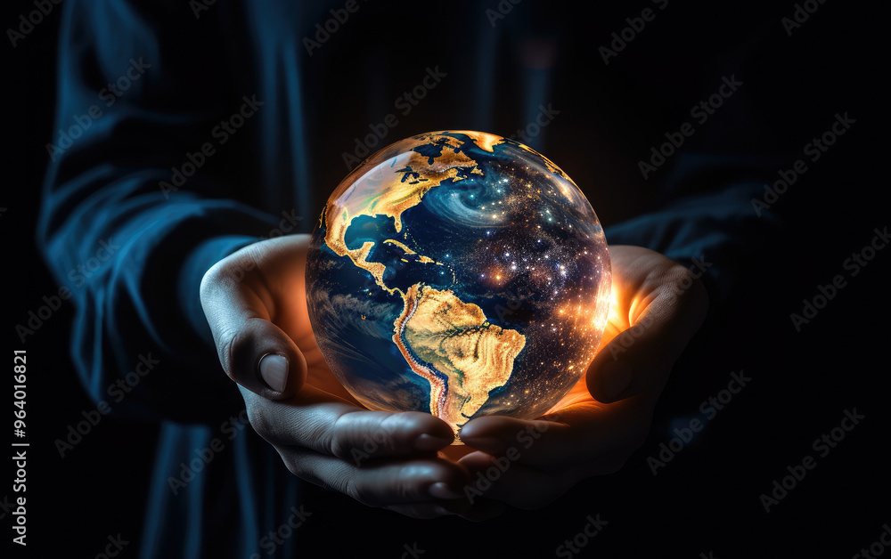 Fototapeta premium Our Planet's Future at Our Fingertips