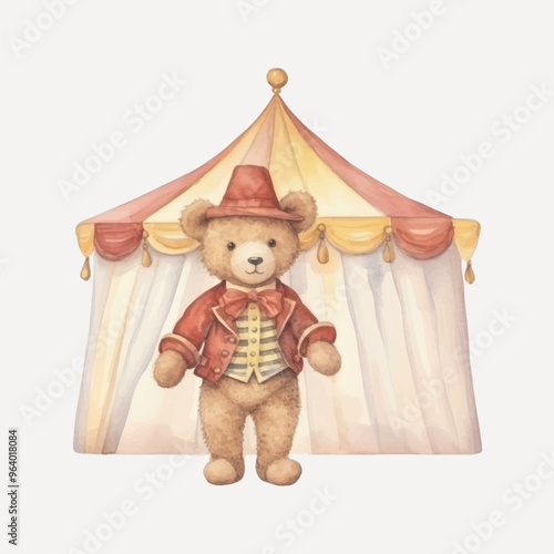 Cute teddy bear circus tent