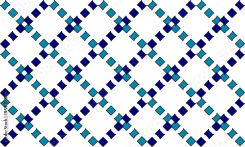 green and blue square block arrange in cross diamond grid seamless Pattern design for fabric printing, vintage patter, grid 