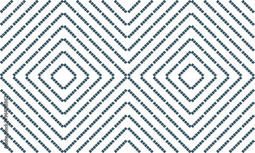 green Square block arrange in cross diamond grid seamless Pattern design for fabric printing, vintage patter