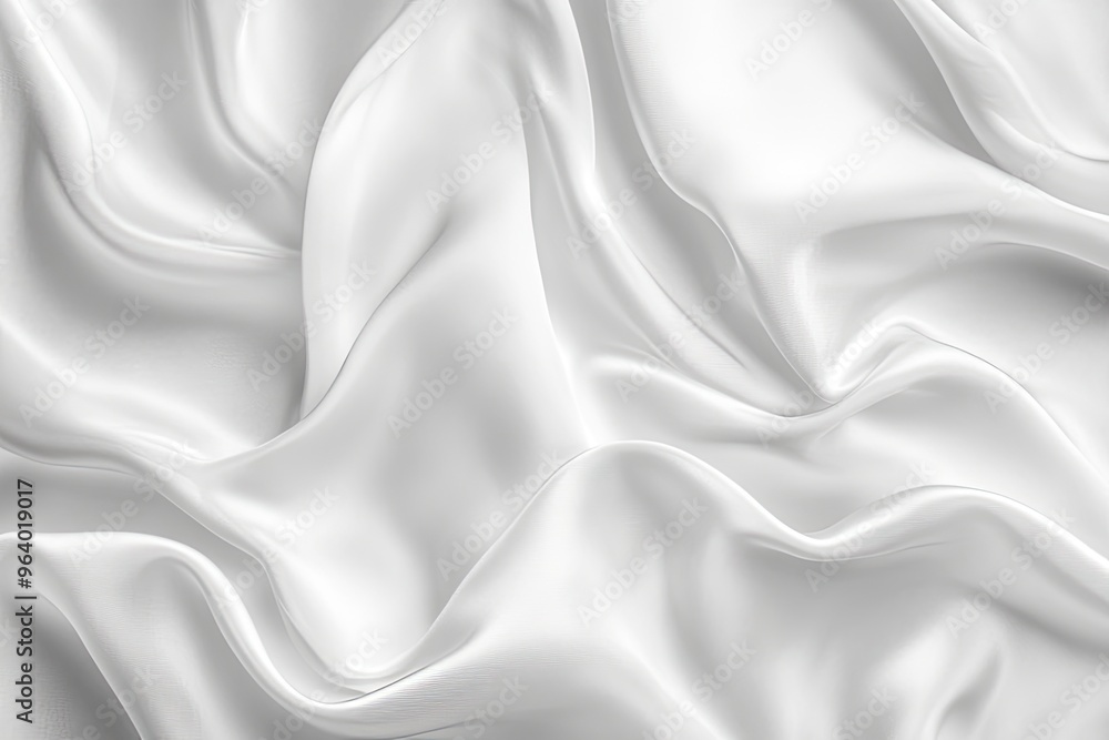 Obraz premium white silk fabric background copy space , ai