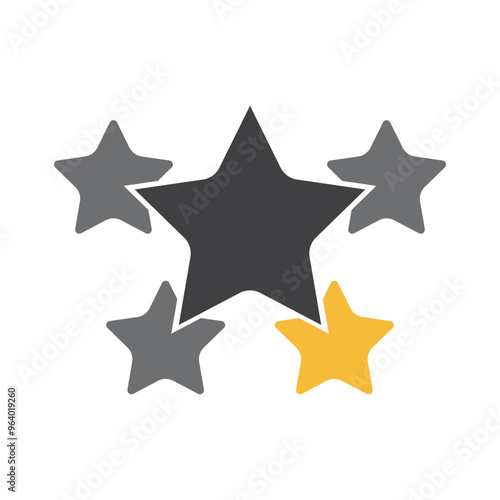One Rating Star Template Icon