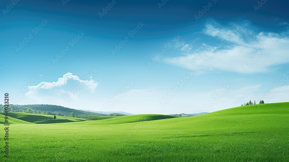 Serene Green Hills Under a Clear Blue Sky Serene Green Hills Under a Clear Blue Sky