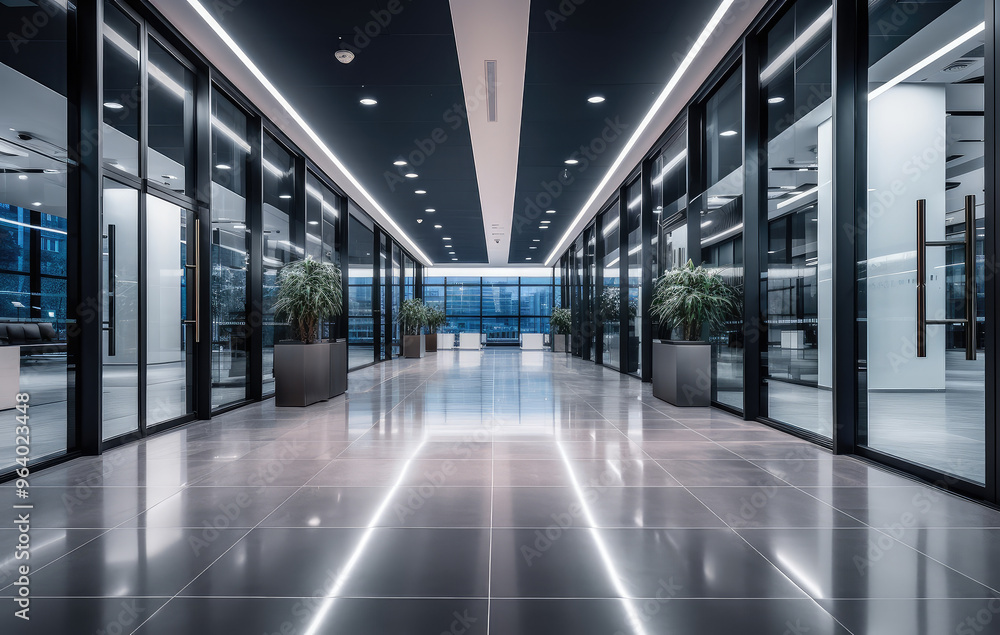 Sleek Modern Corporate Office Hallway Design Sleek Modern Corporate Office Hallway Design
