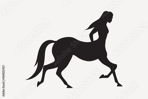 Mythical centaur silhouette art