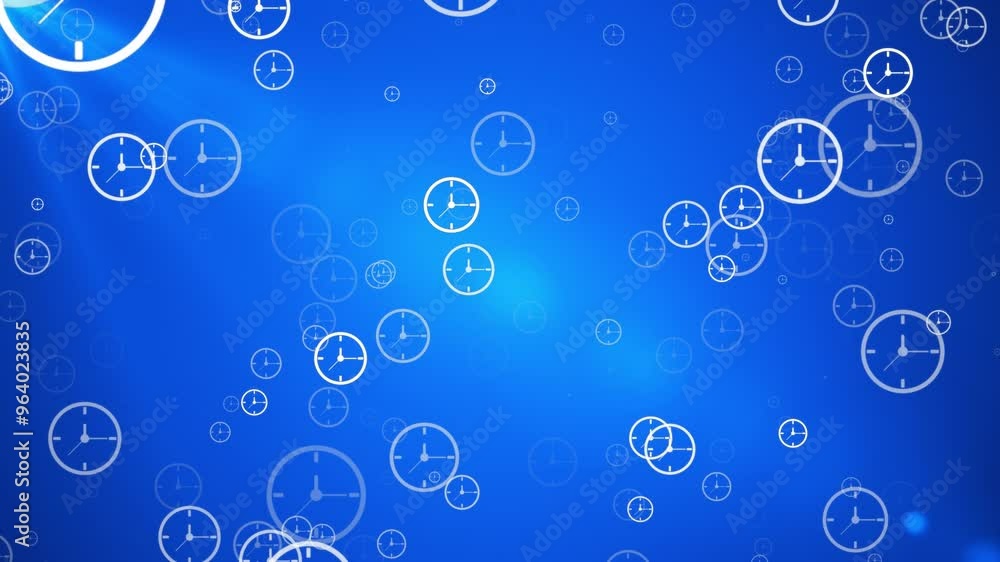 Clock Email icon background blue concept of technology. Seamless loop Clock Email icon background blue concept of technology. Seamless loop