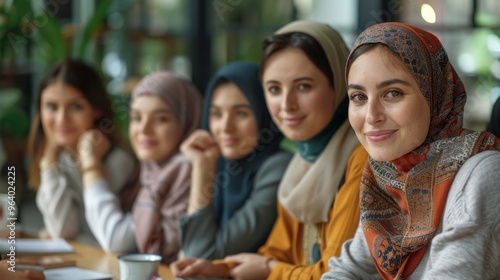 Friends from different backgrounds, including Middle Eastern, Asian, and European women, gather for a book club meeting