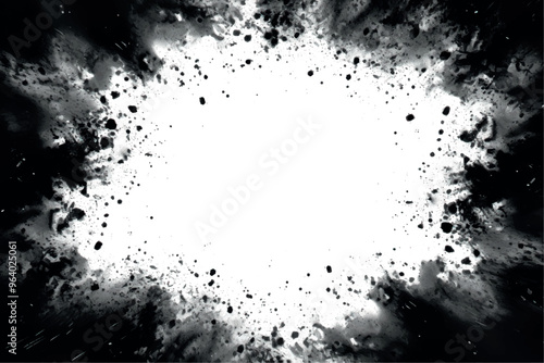 Abstract black and white explosion